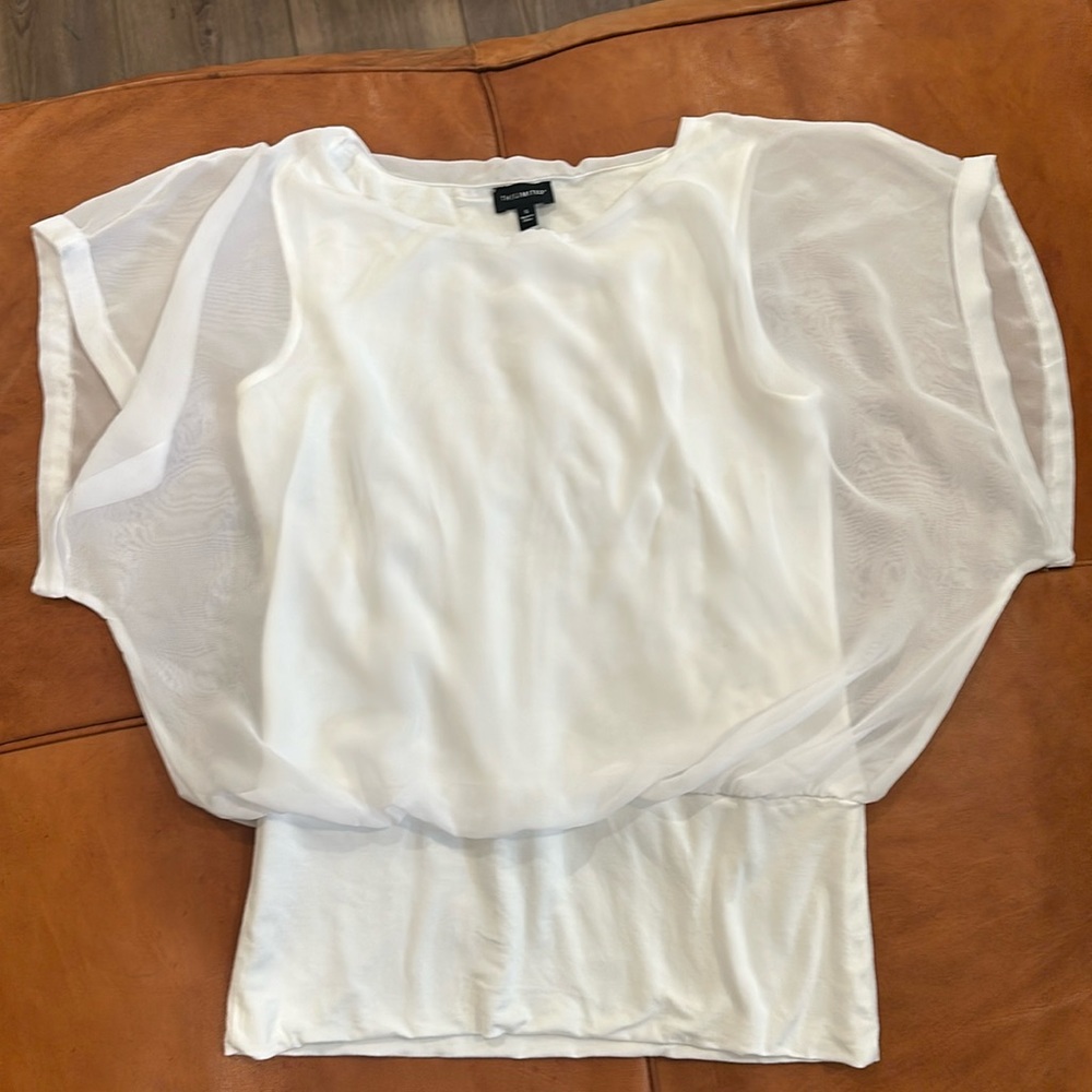 THE LIMITED Sheer White Top with lining